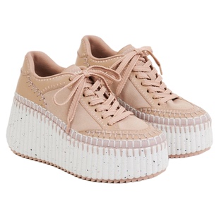 Chloe蔻依 NAMA牛皮坡跟运动厚底增高小白鞋松糕鞋