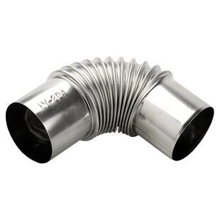 6公分燃气热水器弯头90度加厚304不锈钢金属60排烟管加长辅材配件
