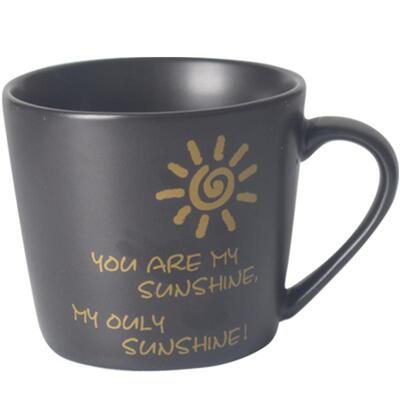 200ml太阳简约风带手柄陶瓷杯子