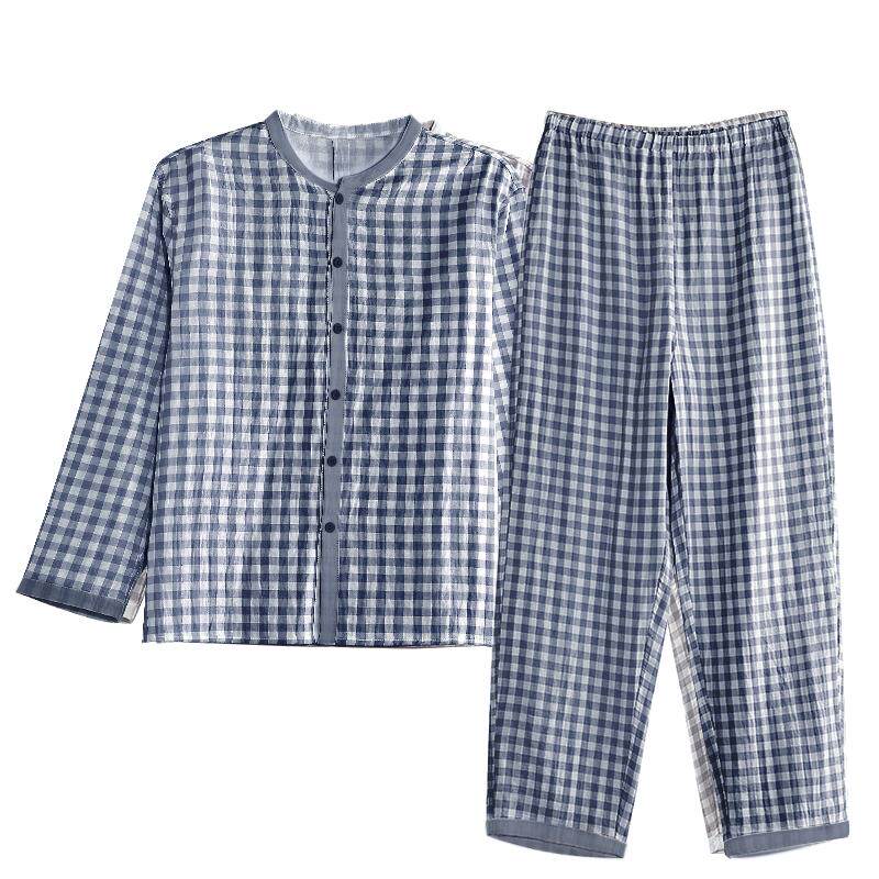 昊达男女双层纱纯棉家居服