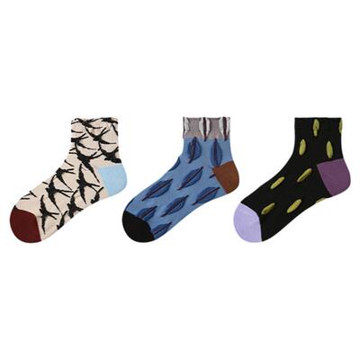 Renaissance原创女袜夏季拼色浮雕短袜薄款透气复古波点袜子女