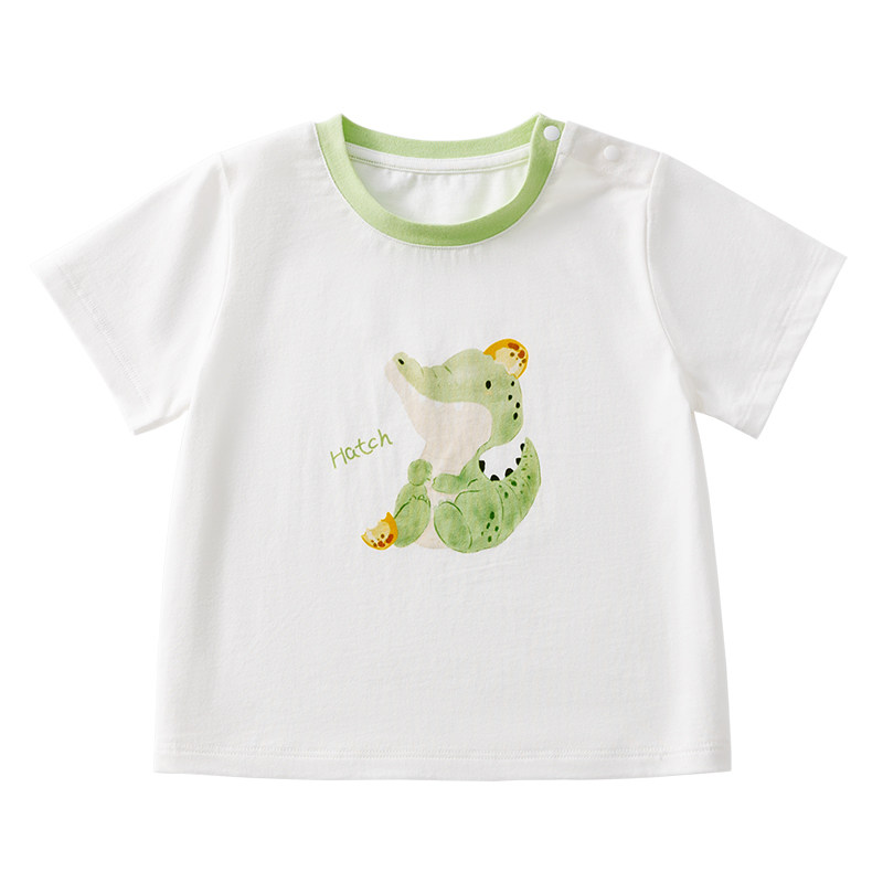 贝肽斯儿童短袖2025新款夏季男女童宝宝纯棉抗菌透气半袖圆领T恤