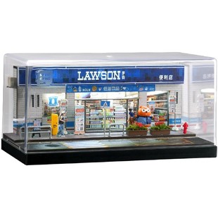 收藏家1:64罗森便利店微缩场景模型仿真建筑桌面装饰摆件