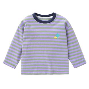 右欧男童女童条纹长袖T恤儿童内搭打底衫基础春秋季新款童装上衣