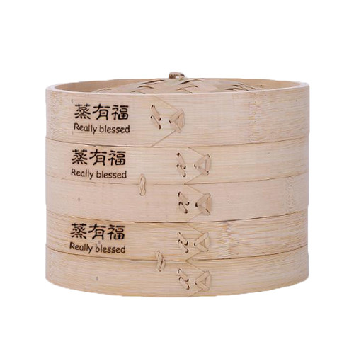 蒸有福竹制蒸笼 小笼包 家用商用 竹屉蒸架 竹子竹编 蒸包子馒头