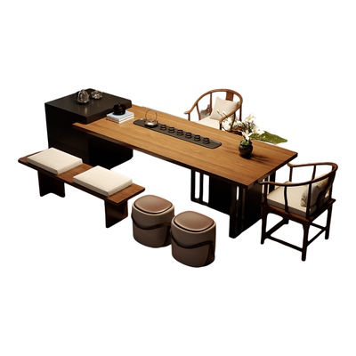 新中式禅意茶台高级感岛台一体