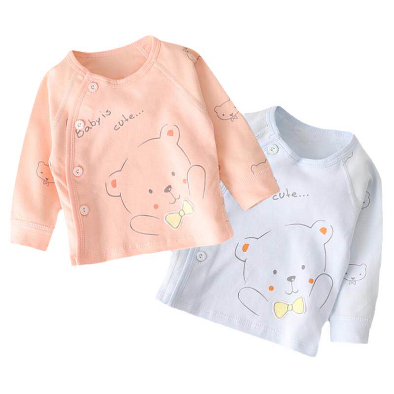 春秋新生婴儿纯棉贴身内衣服无骨缝长袖上衣线衣0-1岁半秋衣