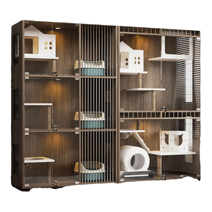 宠物展示柜猫别墅实木猫笼猫咪产房繁育柜大型猫舍寄养柜猫窝笼子