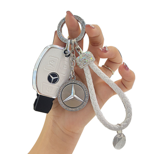 适用奔驰gla钥匙套glc260c180cla180c200l汽车保护壳真皮扣男女款