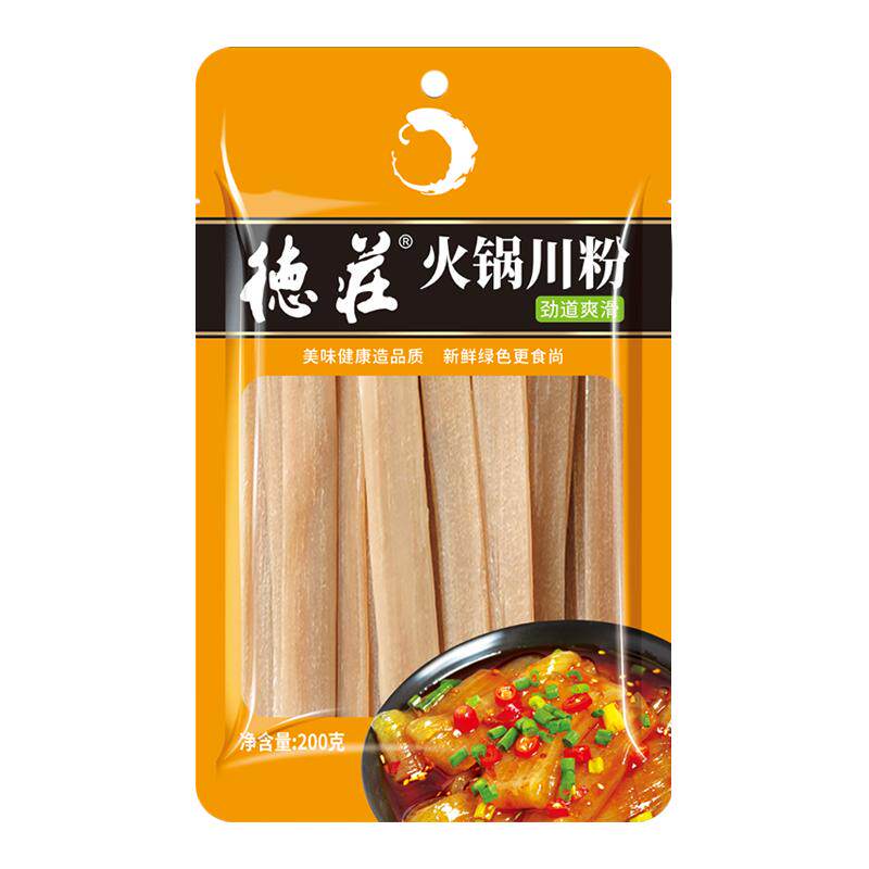 德庄四川火锅川粉200g*3袋 流汁麻酱宽粉火锅食材红薯宽粉条粉皮