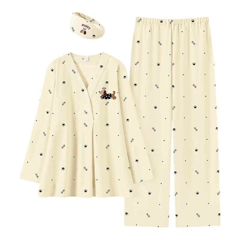送发带莫代尔月子服夏季家居服