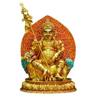 全鎏金《财宝天王》精工雕花《毗沙门天王》《多闻天王》铜像摆件