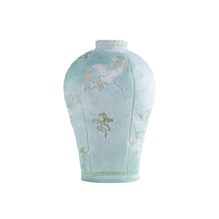观寸山松鹤伴溪天青花花瓶造型装饰客厅玄关床头柜创意摆件送长辈