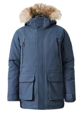 羽绒服男真毛领防风防水派克服