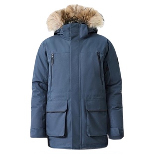 ROCKICE羽绒服男款冬季新款毛领外套加厚保暖户外防风防水派克服