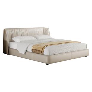 JORDON高级豪华主卧床2025新款意式极简轻奢2米x2米双人真皮大床