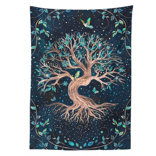 竖版挂布绒布挂毯生命之树瑜伽冥想布祭坛仪式布塔罗牌桌布推牌布