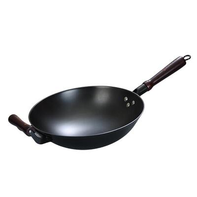 陆川铁锅加厚健康无涂层铸铁炒锅