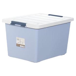 茶花收纳箱加厚家用大号学生透明塑料储物箱卧室衣服滚轮整理箱子