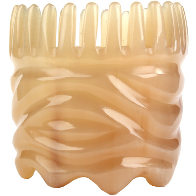 天然牛角梳宽齿头部按摩经络梳