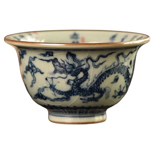 主人杯茶杯景德镇青花瓷主人杯单杯茶杯龙纹压手杯功夫茶杯茶碗