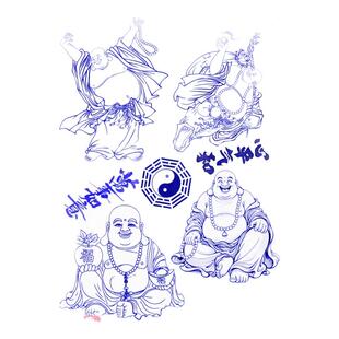 弥勒佛葫芦形转印纸葫芦形贴纸葫芦烙画雕刻烫画转印纸拍二送一
