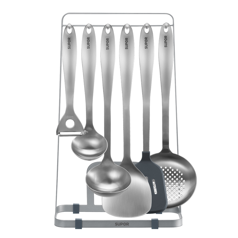 苏泊尔锅铲套装家用厨具全套铲勺不锈钢厨房用具家用炒菜铲子汤勺