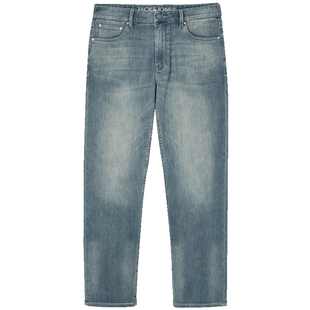 903杰克琼斯男装士复古风牛仔裤新款做旧水洗直筒长裤子秋季男款