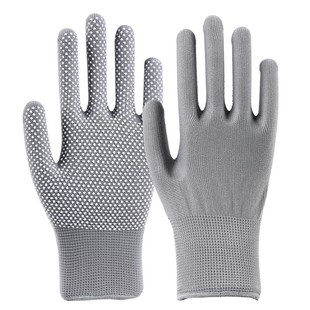 手套劳保耐磨工作防滑防护尼龙薄款手套干活透气点胶户外搬运男女