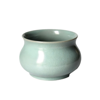 寻天青仿古汝窑开片天青茶器渣斗