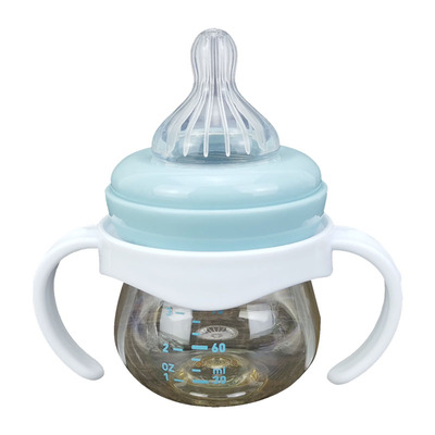 婴幼儿喝水训练可爱小奶瓶120ml手柄重力球吸管宝宝防摔PPSU喂奶