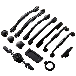 现代简约橱柜衣柜长拉手黑色柜门门把手抽屉隐形扣手合金拉手