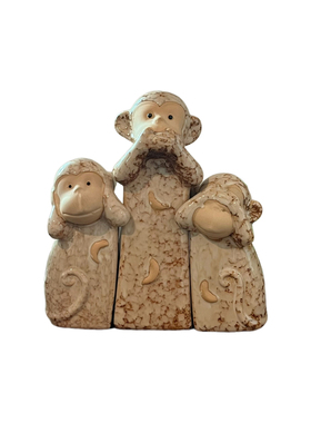 创意陶瓷三不猴摆件 个性书房客厅桌面艺术摆设