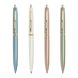 金属按动笔中性笔0.5mm中性笔彩色重手感办公用大容水笔签字笔速干顺滑高档宝珠笔ins风高颜值量大学生刷题