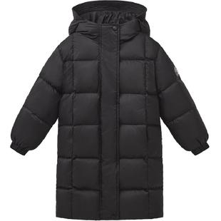 【清仓】jellybaby儿童羽绒服女大童连帽加厚男童中长款冬装外套