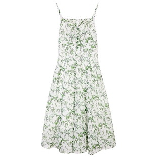 Lavinia雪纺连衣裙夏季新款甜美薄荷曼波收腰显高吊带碎花裙