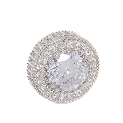 银饰圆形群镶耳钉WBJ银包顺丰