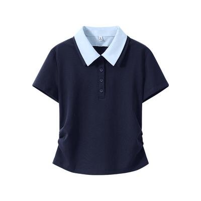 班尼路POLO领假两件短袖T恤女款2026春夏新款韩系学院风收腰上衣N