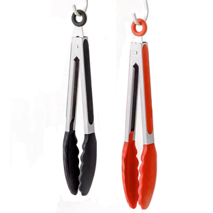 硅胶夹子耐高温厨房防烫食品夹烧烤烤肉夹牛排夹不锈钢家用神器