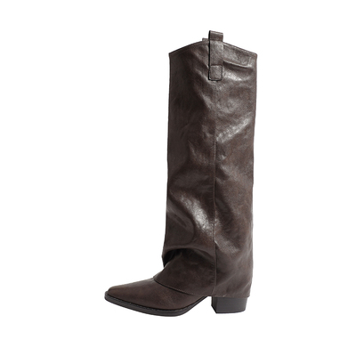 现货！！【免费试穿】牛皮长靴