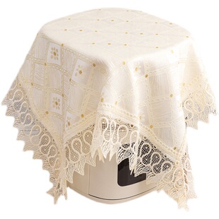 高级感蕾丝花边圆形电饭煲盖巾空气炸锅防尘罩家用电器多用防尘布