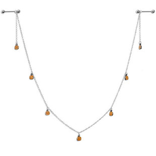 穿刺饰品身体链乳钉乳环链乳链铃铛吊坠流苏性感夜店钢管舞潮人