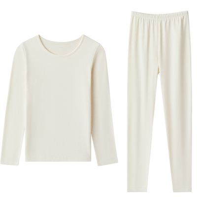 红豆绒棉花糖H1内衣男女士薄款磨毛秋衣秋裤色纺A类打底保暖套装