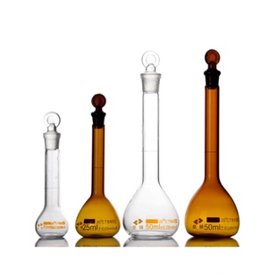 天玻 垒硕A级透明具塞玻璃可过检 容量瓶 高硼硅细颈梨形瓶实验室
