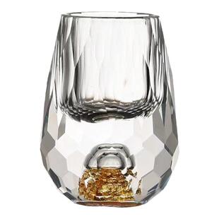 金箔白酒杯套装家用轻奢水晶玻璃小一口烈酒杯中式分酒器酒盅酒具