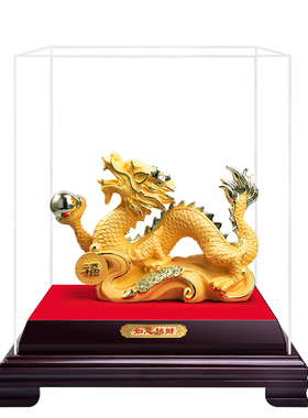 绒沙金龙年摆件办公室工艺品送礼