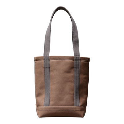 uivy原创竖版复古棕色新款帆布包