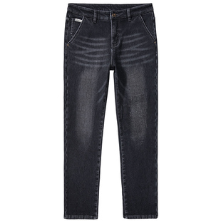 啄木鸟男士加绒加厚牛仔裤冬季超厚保暖宽松直筒长裤抗寒休闲裤子