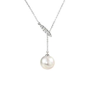 澳母贝珍珠项链精工纯银可抽拉Y字链吊坠法式轻奢高级感毛衣颈链