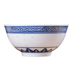 青花瓷碗玲珑碗釉下彩老式汤碗复古米饭碗小汤碗景德镇定制甜品碗